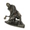 Bronze Finish Kneeling Templar Knight Wielding Battle Axe Statue